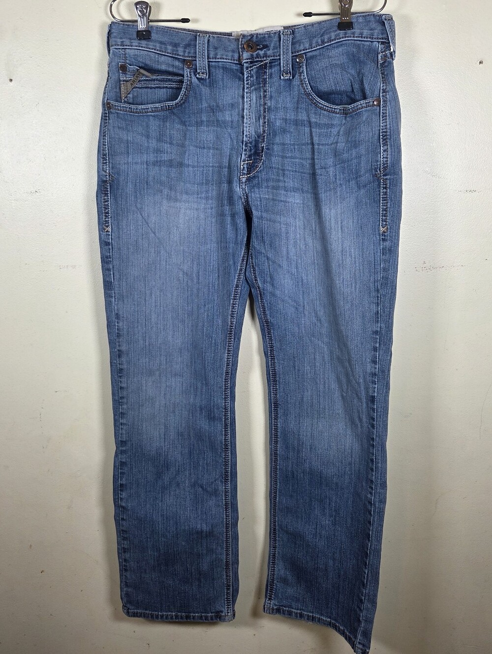Ariat M5 Slim Straight Jeans Mens 34x32 Blue Medium Wash Western Denim Ranchwear
